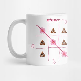 tic-tac-toe play | emoji flowers and poop Mug